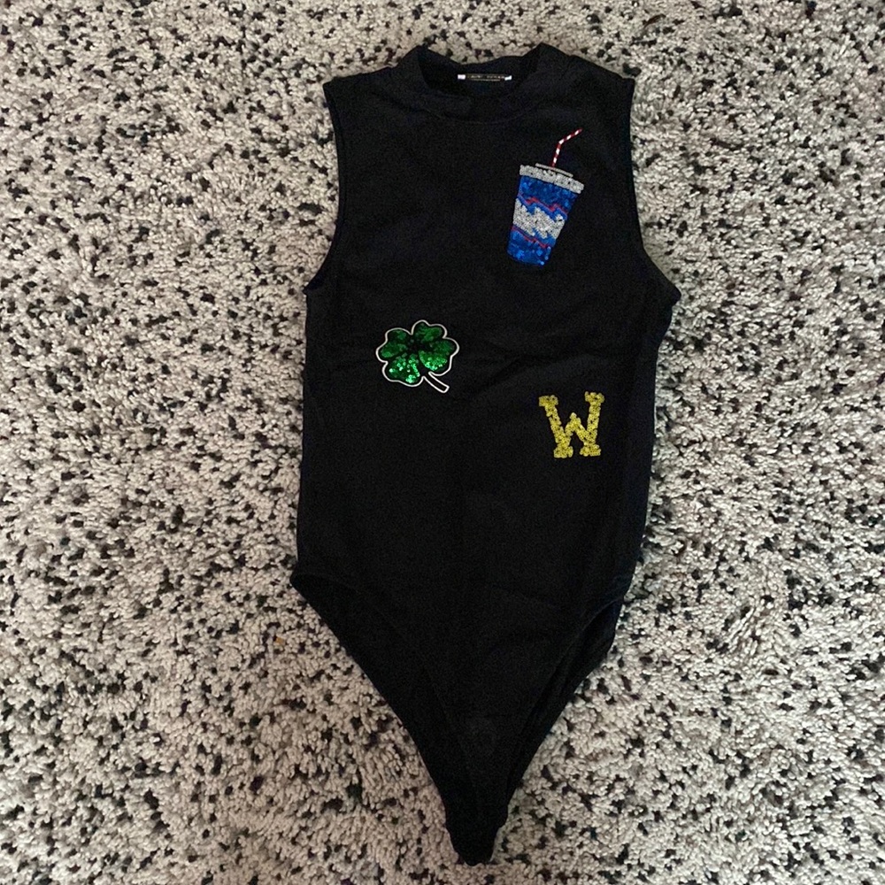 Zara Bodysuit, size M, sequin appliqué, very good condition